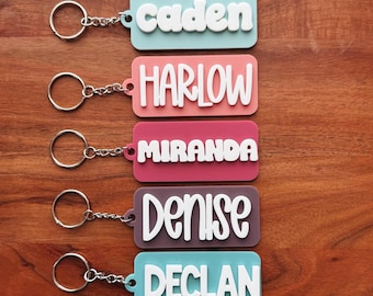 Etiqueta de acrílico para nombre / Etiqueta para mochila / Llavero para mochila / Etiqueta para pañalera / Etiqueta para lonchera / Llavero personalizado / Llavero con nombre para niños