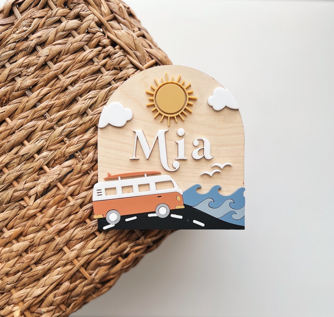 Surf Baby Announcement Sign | Baby Name Announcement | Birth ...
