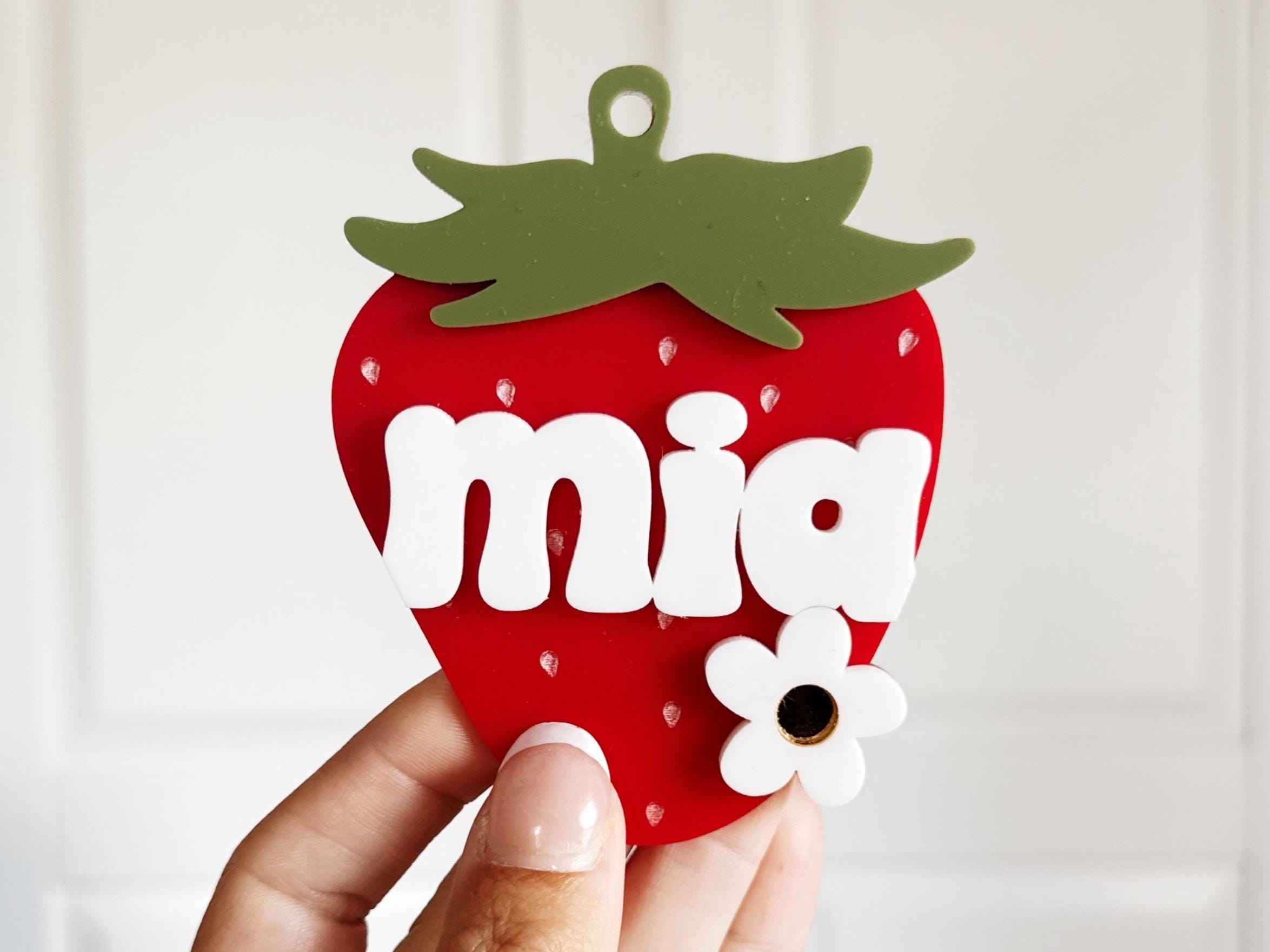 Raspberry Name Tag Strawberry Name Tag | Backpack Name Tag | Backpack Keychain | Diaper ...