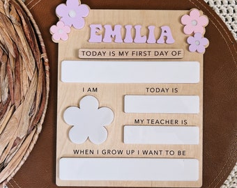 First Day of School Sign / Personalized First Day of School Sign / Dry Erase First Day of School Photo Prop