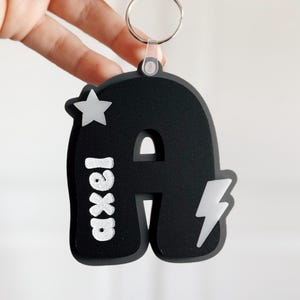Retro Name Tag | Backpack Name Tag | Backpack Keychain | Diaper Bag Tag | Lunch Box Tag | Personalized Keychain | Kids Name Keychain