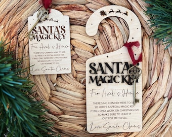 Santa's Magic Key / Santa's Magic Key Personalized Ornament / Santa's Magic Key Personalized Door Hanger