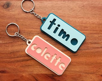 Etiqueta de acrílico para nombre / Etiqueta para mochila / Llavero para mochila / Etiqueta para pañalera / Etiqueta para lonchera / Llavero personalizado / Llavero con nombre para niños