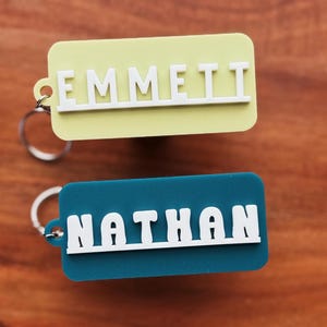 Acrylic Name Tag | Backpack Name Tag | Backpack Keychain | Diaper Bag Tag | Lunch Box Tag | Personalized Keychain | Kids Name Keychain