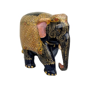 Wooden Black Elephant Carved Hand Painted for home decorative / gifting, Office decors, Home decor