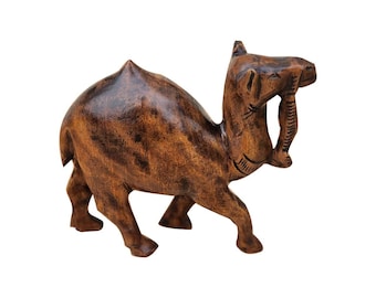 ラクダのおもちゃ 木製茶色、こぶが 2 つあり、フタコブラクダ、大きい