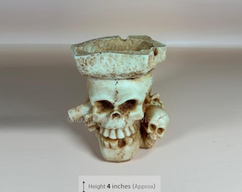 Skeleton Ribcage Ashtray | Gothic Home Decor | Hand-Made Ashtray with Skull Lid | Unique Gift for Horror Lovers