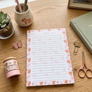 Cute capybara A5 40 sheet hardback notepad