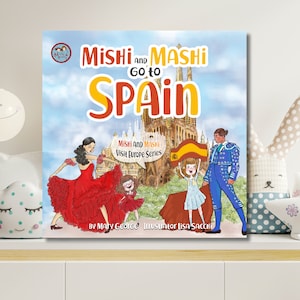 PDF Version | Mishi and Mashi go to Spain Children&#39;s Book / Fun, Interactive Reading Book For Children / Instant Download EBook