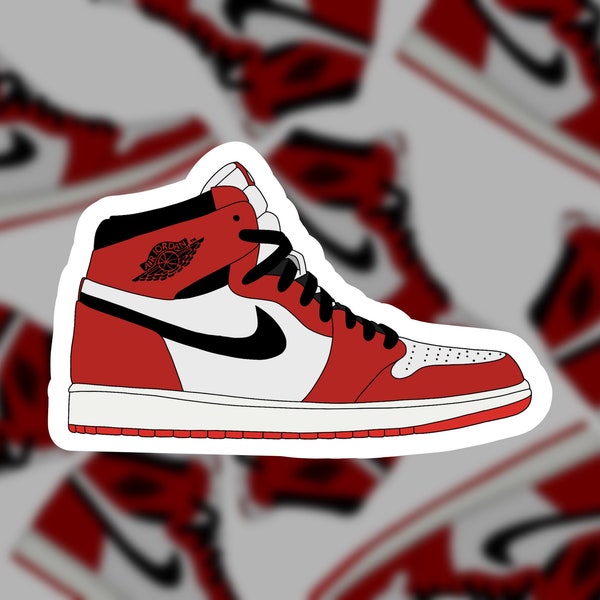 Air Jordans 1 Classic Red | 3in Sticker | Waterproof/Weatherproof | Jordan Sneaker