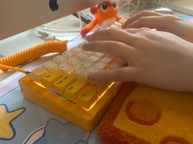 Cheese Keyboard Tufted Rug, Keyboard Wrist Rest, Comfortable Hand Rest, Soft Keyboard Mat Etsy