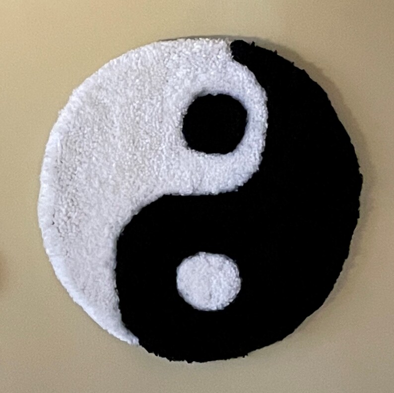Yin and Yang Tufted Rug Yin Yang Circle Accent Rug Yin Yang Etsy