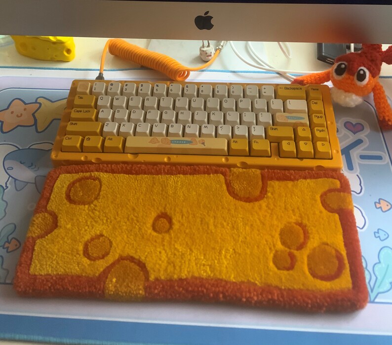 Cheese Keyboard Tufted Rug, Keyboard Wrist Rest, Comfortable Hand Rest, Soft Keyboard Mat Etsy