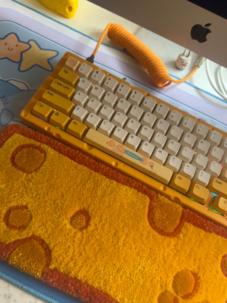 Cheese Keyboard Tufted Rug, Keyboard Wrist Rest, Comfortable Hand Rest, Soft Keyboard Mat Etsy