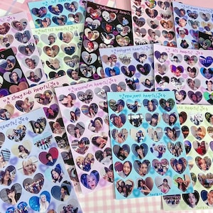 Feuille d'autocollants coeurs kpop