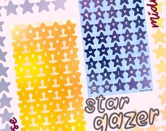 star gazer alphabet sticker sheet
