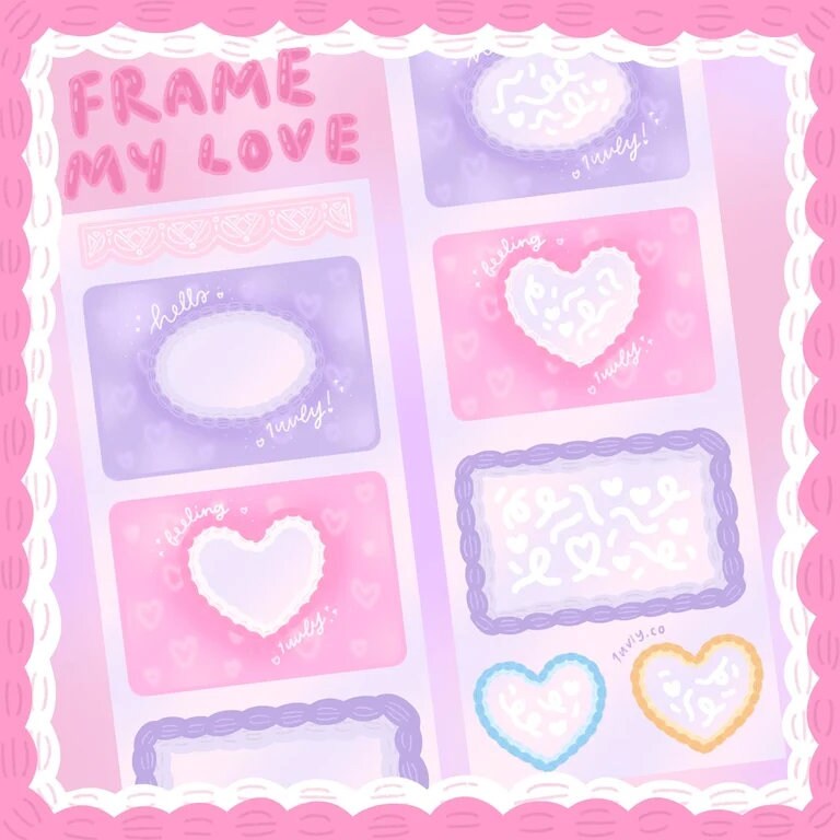 Frame My Love Sticker Sheet - Etsy UK
