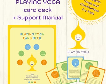 Mazzo di carte Yoga - Carte Yoga e Mindfulness per bambini, Asana Yoga, Gioco Yoga, Gioco Mindfulness, Flashcard