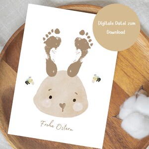 Easter Bunny Poster Download – DIY Footprint | Personalized Gift for Kids&#39; Room & Family for Easter