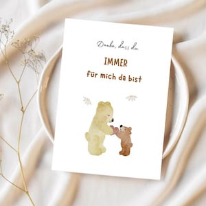 Postkarte Danke, dass du immer für mich da bist, ideal zum Valentinstag, Liebeserklärung Karte, danke sagen Grußkarte A6