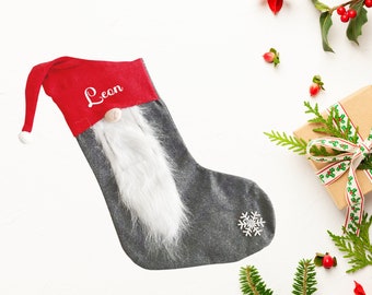 Santa Claus sock, Santa Claus stocking, Santa Claus boot, Christmas stocking personalized with name, Christmas gift for children, gnome sock