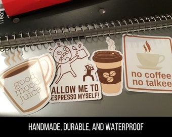 Funny Coffee Stickers - Cool / Funny / Silly Waterproof Vinyl Sticker