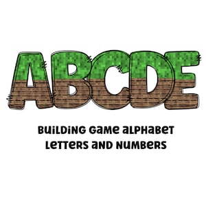 Costruire giochi clipart lettere 300dpi png trasparente. 1 set di lettere dell'alfabeto dalla A alla Z. Lettere maiuscole e numeri