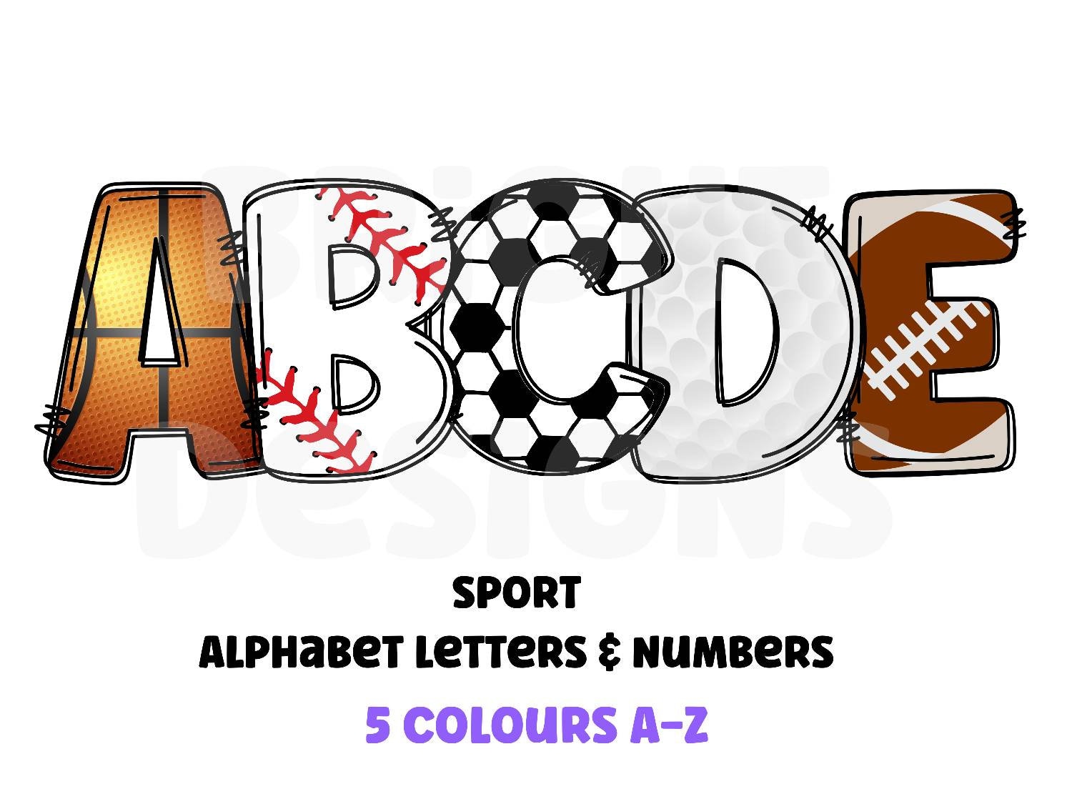 Sport Clipart Letters 300dpi Transparent Png. 5 Styles of - Etsy