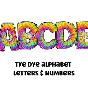 Tye dye clipart letters 300dpi transparent png. 1 set of alphabet letters A-Z. Uppercase letters and numbers
