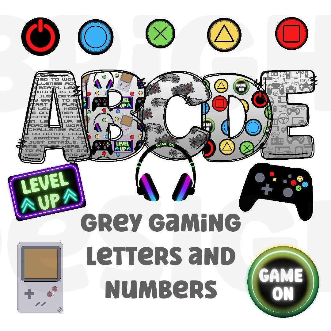 Letter Egaming Gaming Grey Clipart Alphabet Letters 300dpi Transparent Png. 5 Styles ...