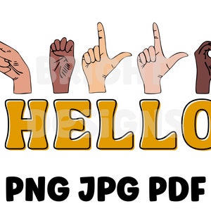 Hello Sign Language Clipart Graphic 300dpi Transparent Png, Pdf and Jpg ...