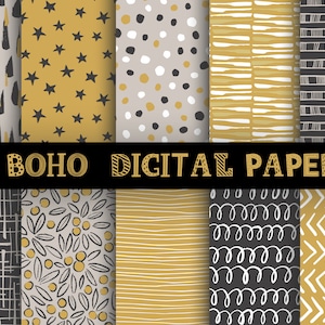 Papeles digitales Boho.  Archivos PNG de 300 dpi.
