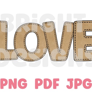 Love word clipart 300dpi transparent png, pdf and jpg