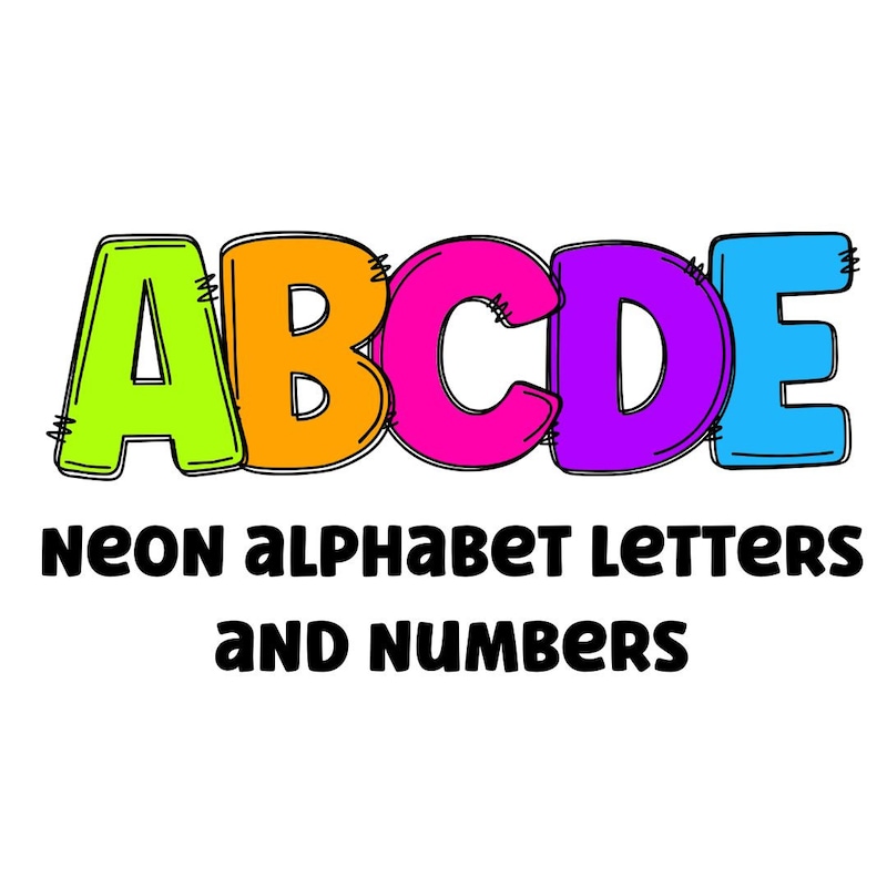 Numbers Font Stye Neon Outline Number - Etsy