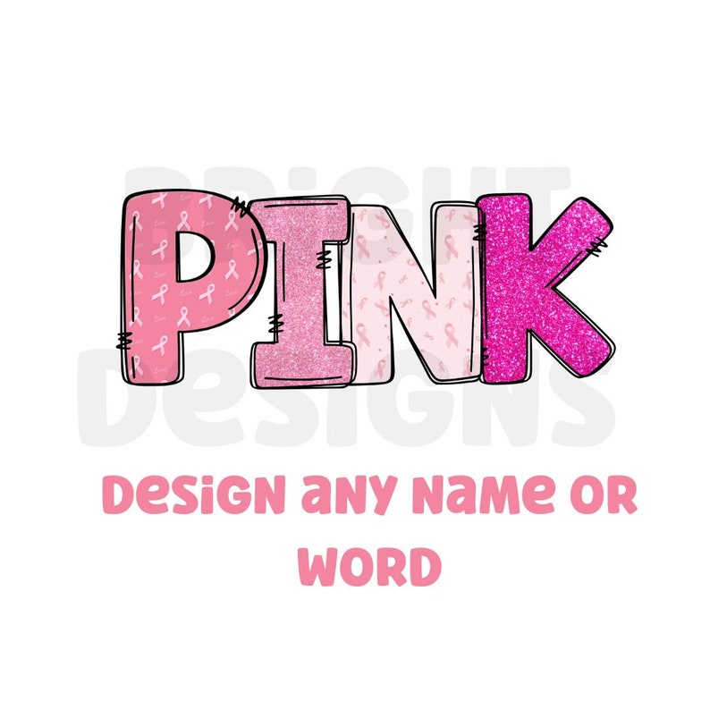 Breast Cancer Awareness Alphabet Clipart Letters 300dpi - Etsy