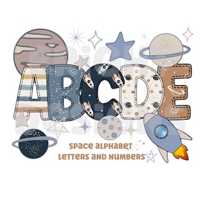 Ruimte clipart letters 300dpi transparante png. 5 stijlen van alfabetletters A-Z. Hoofdletters