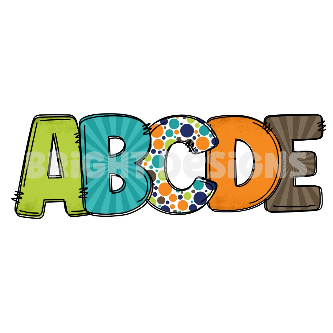 Bright Clipart Letters 300dpi Transparent Png. 5 Styles of - Etsy