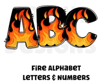 Fire alphabet png clipart letters 300dpi transparent png. 1 set of alphabet letters A-Z. Uppercase letters and numbers