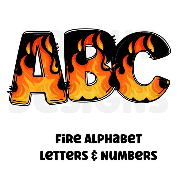 Fire alphabet png clipart letters 300dpi transparent png. 1 set of alphabet letters A-Z. Uppercase letters and numbers