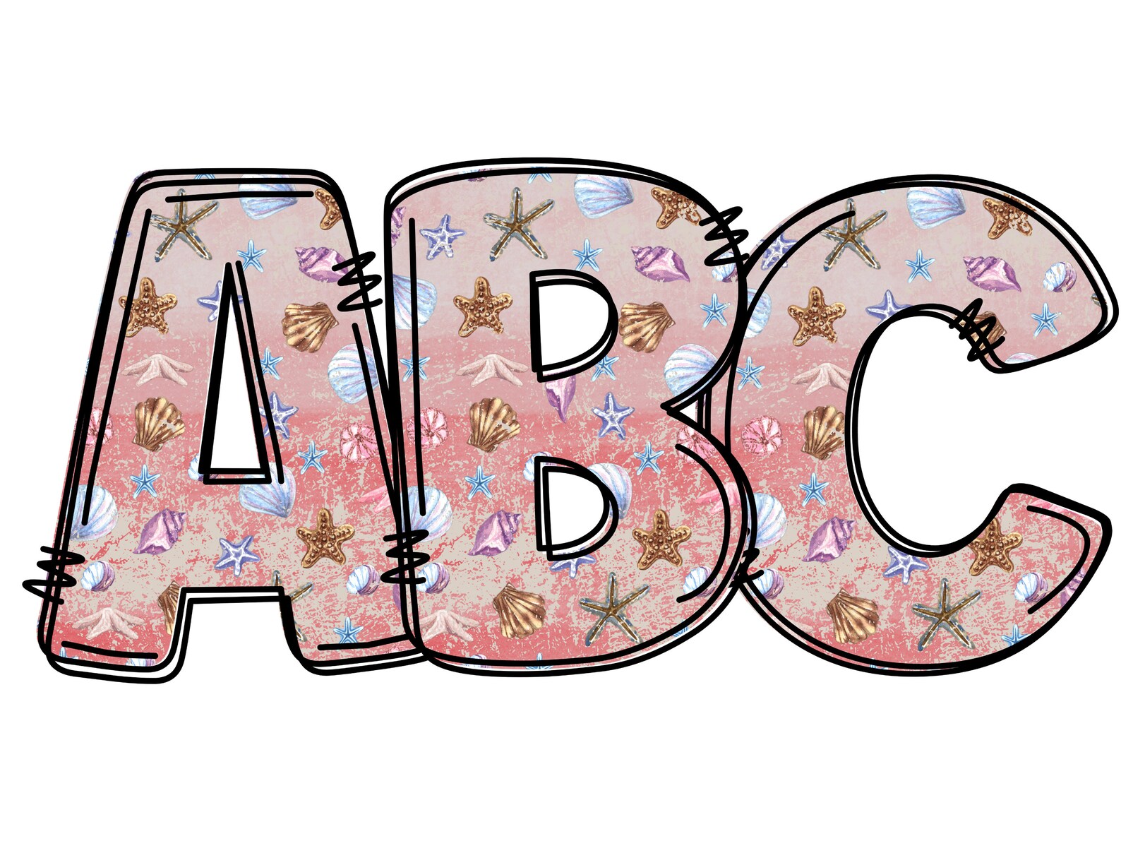Beach Clipart Letters 300dpi Transparent Png. 5 Styles of - Etsy