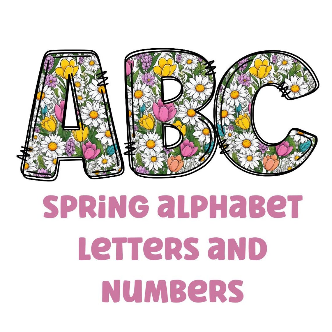 Spring Flowers Alphabet Png Clipart Letters 300dpi Transparent Png. 1 ...