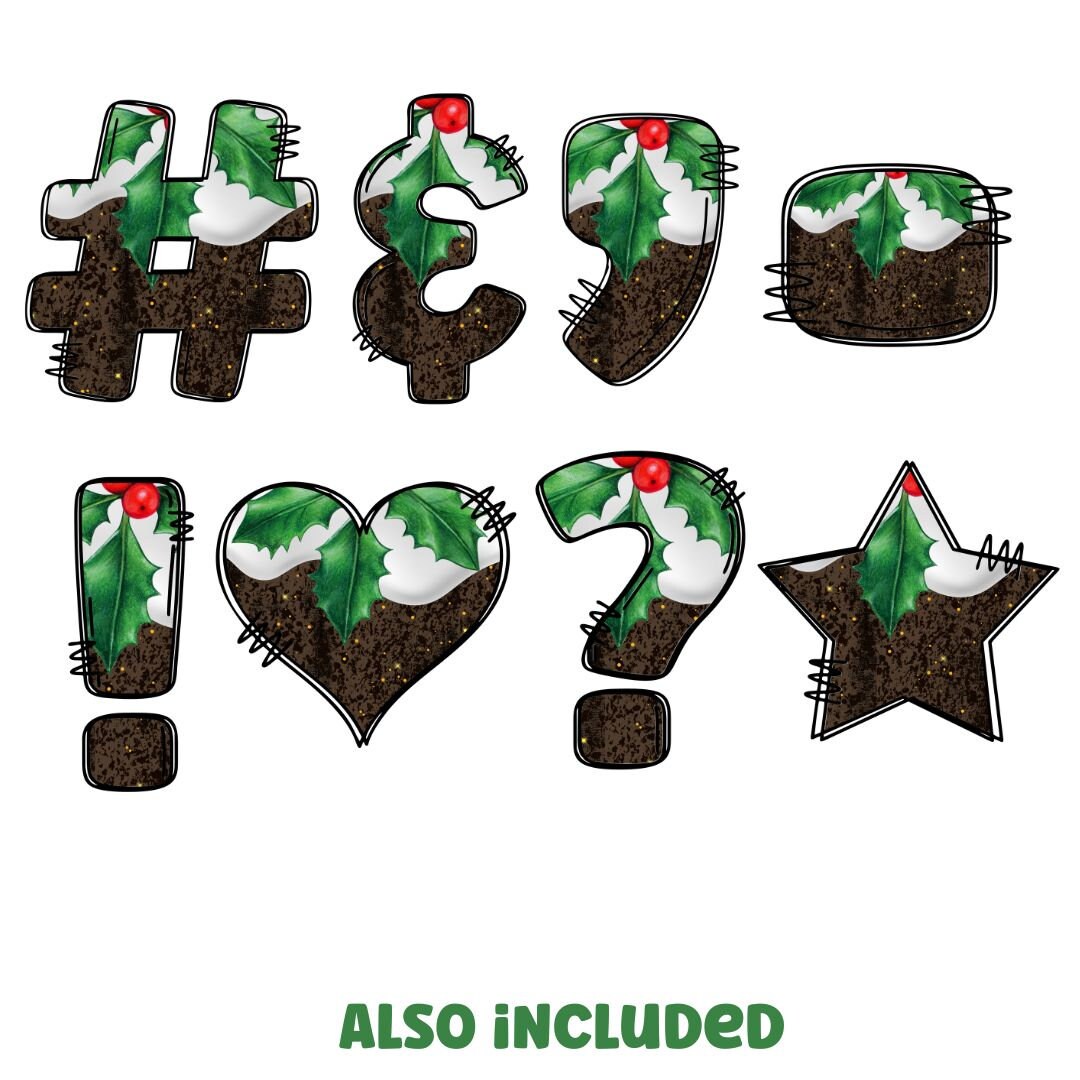 Christmas Pudding Clipart Letters 300dpi Transparent Png. 1 Set of ...