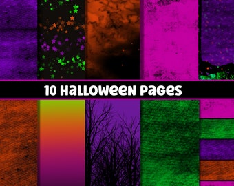 Halloween digital papers, png 300dpi, 10 digital papers
