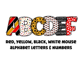 Mouse clipart letters 300dpi transparent png. 5 styles of alphabet letters A-Z. Uppercase letters