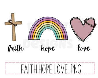 Faith hope love clipart graphic 300dpi transparent png, pdf and jpg
