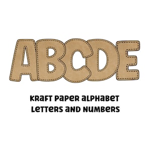 Papier kraft alphabet clipart lettres 300dpi transparent png. 1 jeu de lettres de l'alphabet A-Z. Lettres majuscules et chiffres