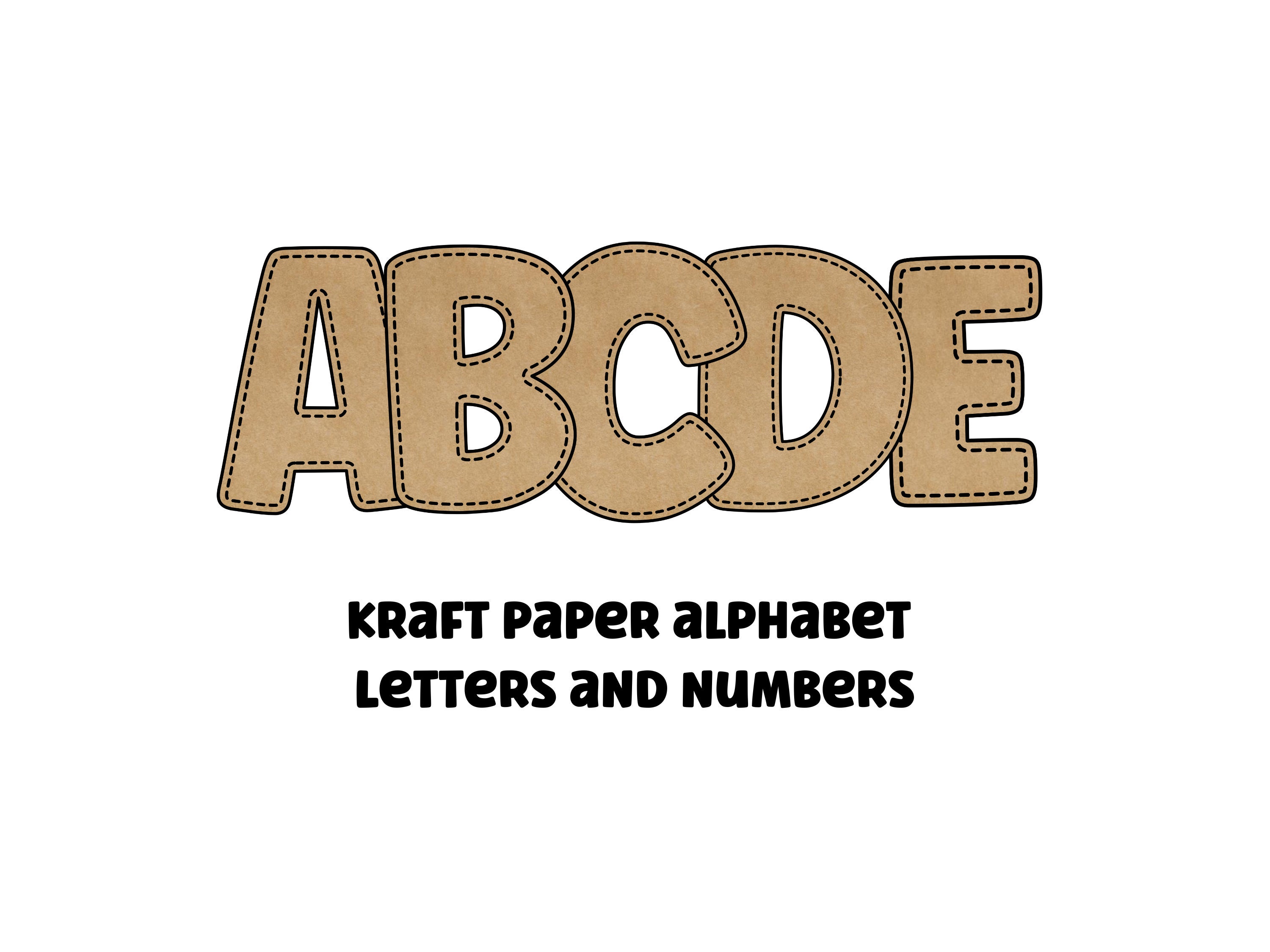 Kraft Paper Alphabet Clipart Letters 300dpi Transparent Png. 1 Set of