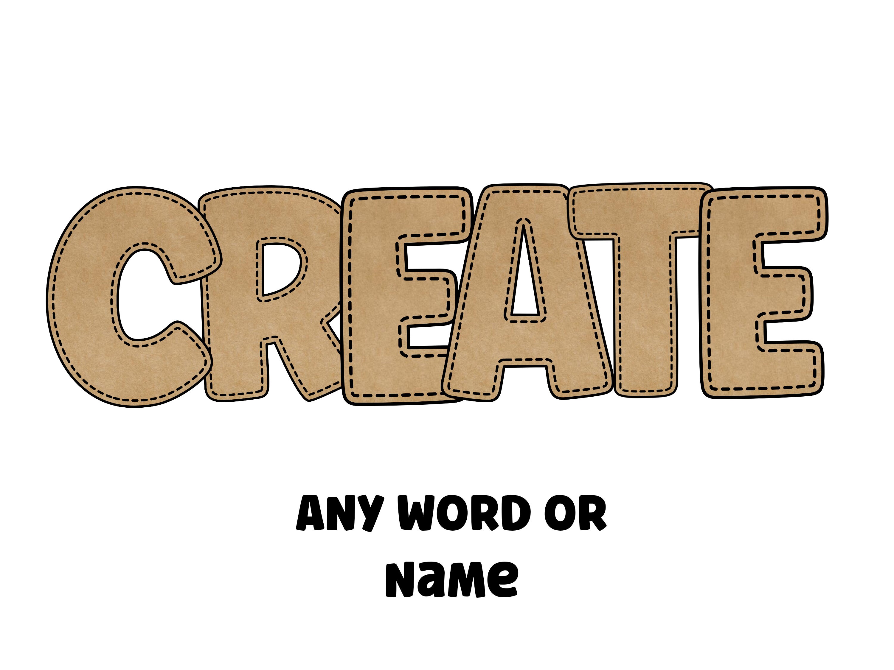 Kraft Paper Alphabet Clipart Letters 300dpi Transparent Png. 1 Set of