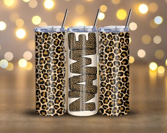 Leopard Tumbler PNG, 20oz Skinny Tumbler Sublimation Design , Animal Print, Leopard Tumbler Glitter, Cheetah, Commercial Use
