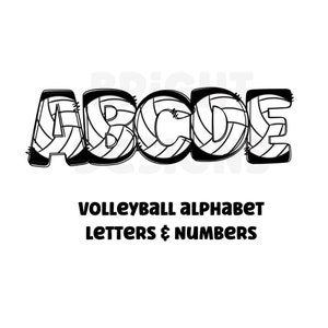 Alfabeto de voleibol png Fuente de voleibol Fuente Doddle Letras de garabato Clipart de voleibol Voleibol png Alfabeto png